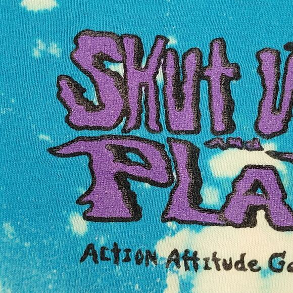 Vintage 90s Basketball Shirt M/L 21x27 Blue Bleached Ballin - Picture 11 of 15